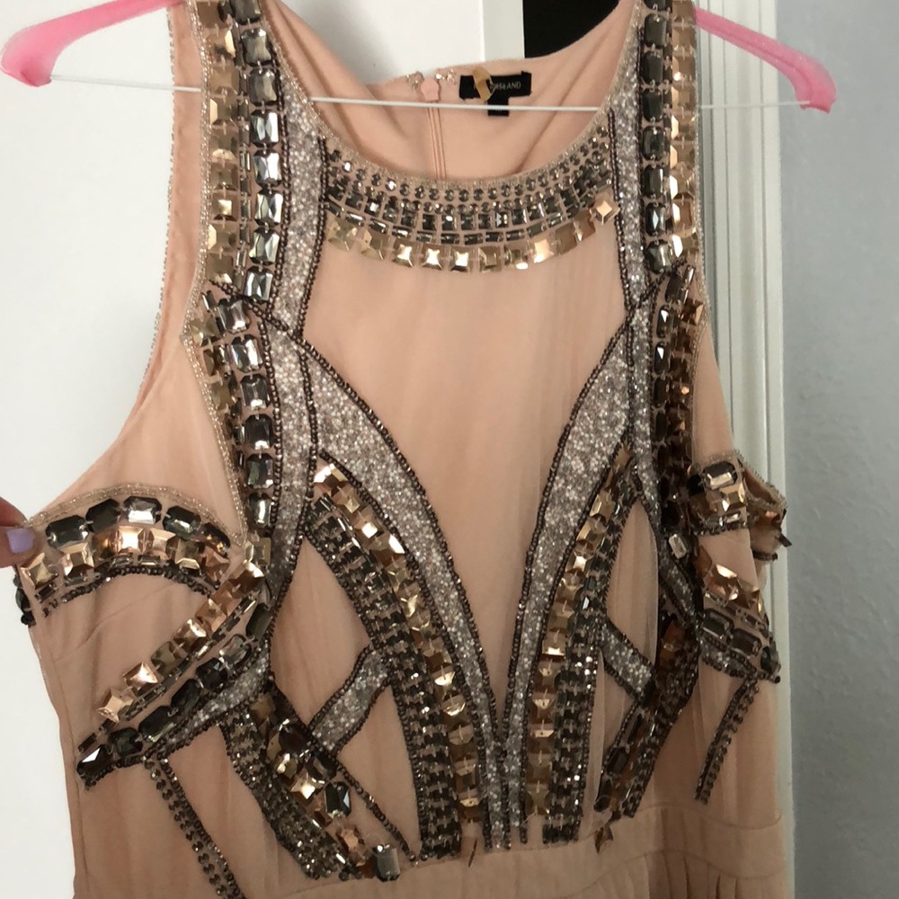 Light pink jeweled chest gown